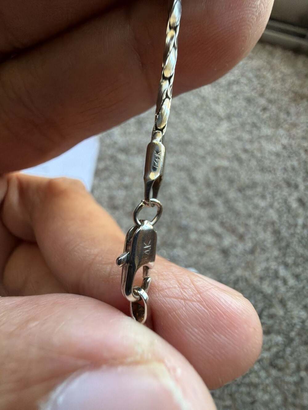 14K White Gold Braided Chain Necklace